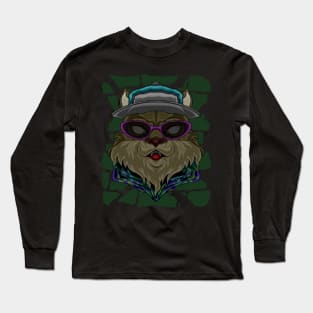 fashion cat street art Long Sleeve T-Shirt